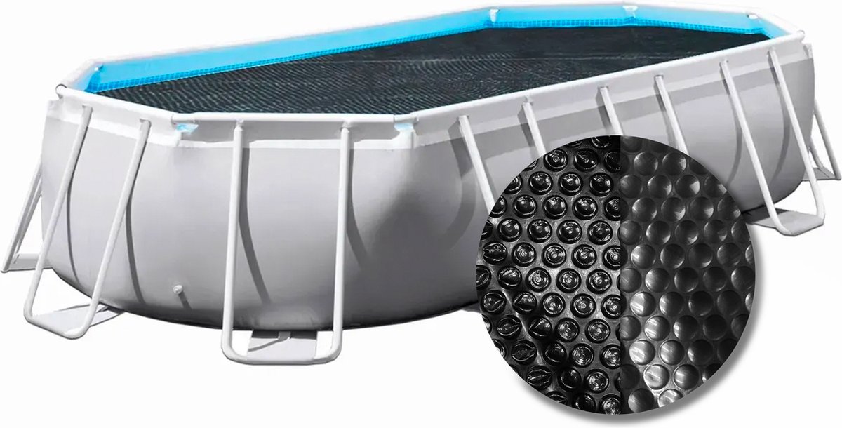 Weau Premium solar cover ovaal - 765 x 460 cm (zeilmaat 759 x 454) - Zwart